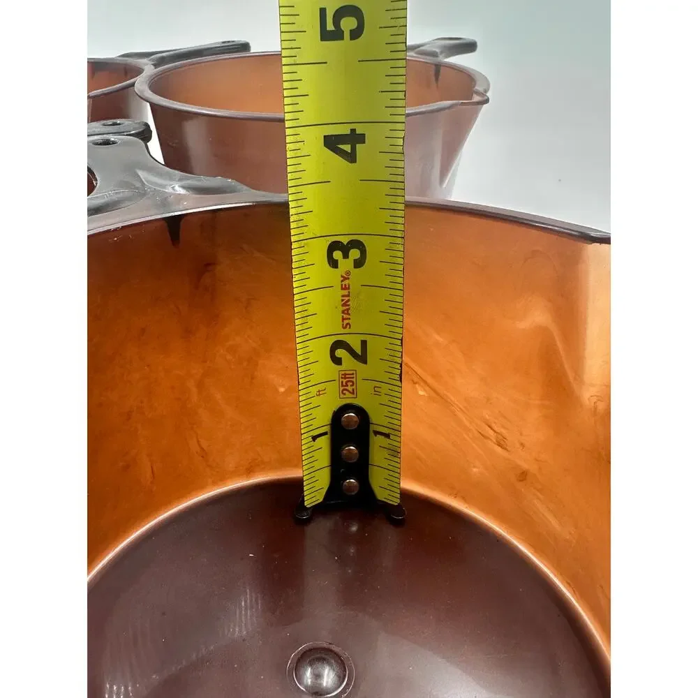 Set of 4 Vintage Amberware Microwave Cookware 1 QT Sauce Pan with Handle